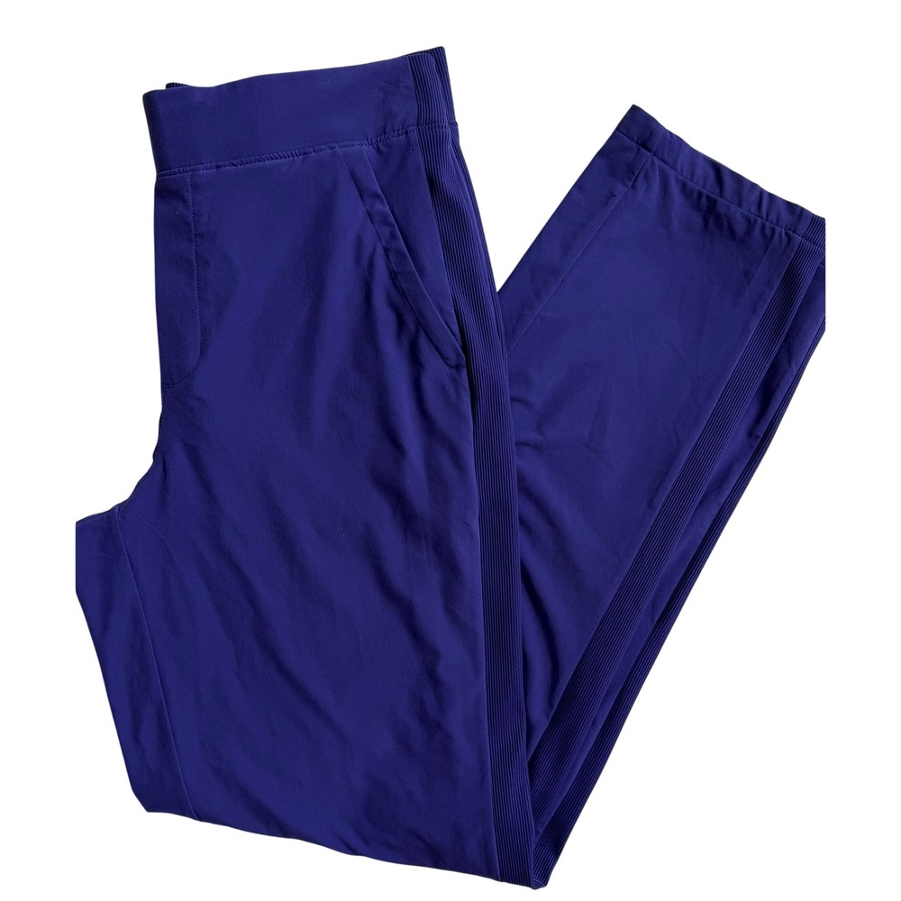 Athleta Brooklyn Ankle Pants Womens 8 Tall Royal Purple Tapered Travel Trousers